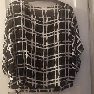 ALFANI Short Sleeve Scarf Blouse
